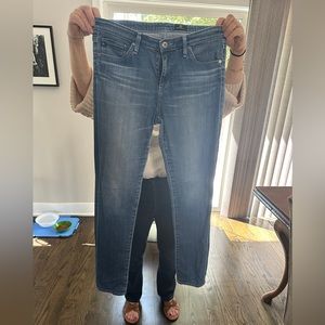 AG jeans skinny, light washed with feathering
